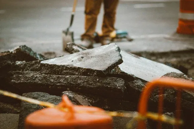 Demolition and removal of an existing concrete surface